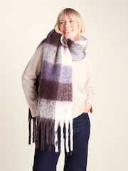 Tog 24 Purple Freda Heavyweight Brushed Checked Blanket Scarf - Image 4 of 5