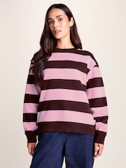 Tog 24 Purple Yuri Supersoft Crew Neck Striped Sweat Top - Image 1 of 6