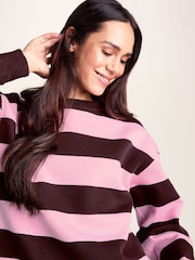 Tog 24 Purple Yuri Supersoft Crew Neck Striped Sweat Top - Image 5 of 6