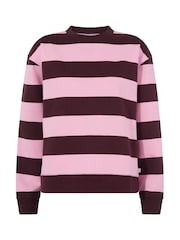 Tog 24 Purple Yuri Supersoft Crew Neck Striped Sweat Top - Image 6 of 6