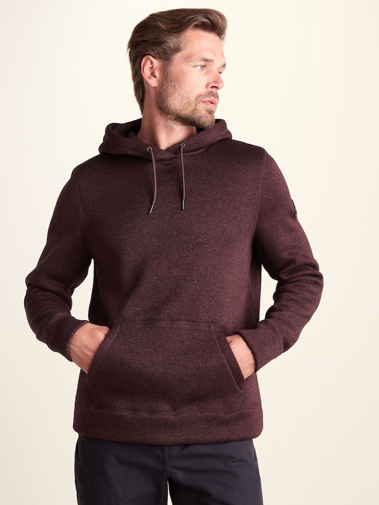 Tog 24 Brown Mosby Supersoft Knitlook Fleece Hoodie - Image 1 of 7 Tog 24 Brown Mosby Supersoft Knitlook Fleece Hoodie - Image 1 of 7