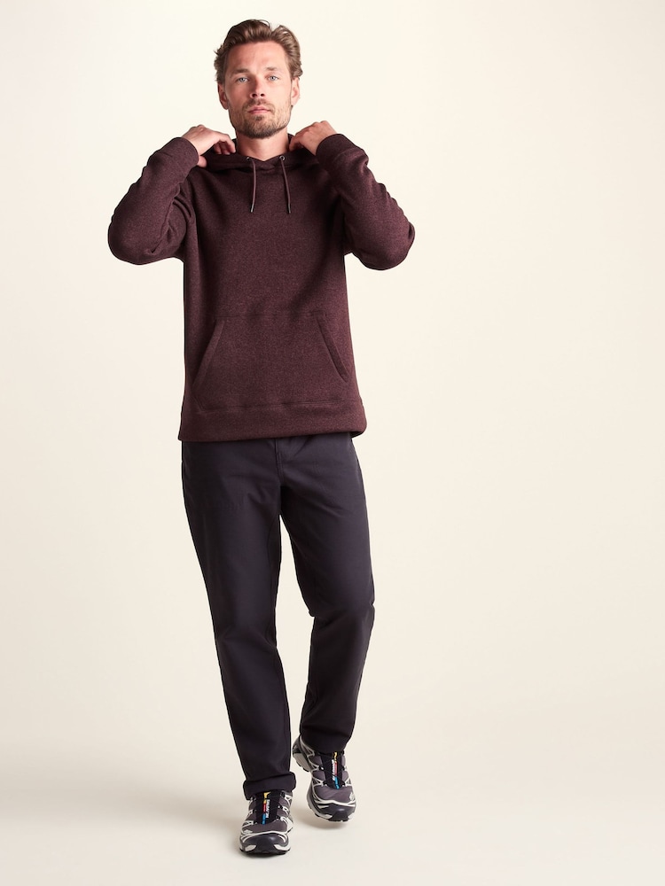 Tog 24 Brown Mosby Supersoft Knitlook Fleece Hoodie - Image 2 of 7 Tog 24 Brown Mosby Supersoft Knitlook Fleece Hoodie - Image 2 of 7