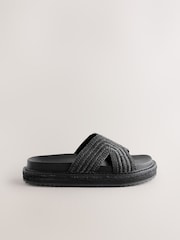 Black Forever Comfort® Chunky Raffia Mules - Image 4 of 8