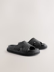 Black Forever Comfort® Chunky Raffia Mules - Image 5 of 8