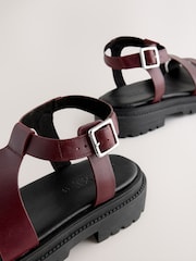 Burgundy Red Forever Comfort® Chunky Cross Strap Sandals - Image 7 of 8