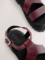 Burgundy Red Forever Comfort® Chunky Cross Strap Sandals - Image 8 of 8