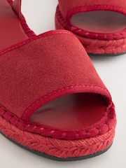 Red Suede Standard/Wide Fit Forever Comfort® Open Toe Low Wedge Espadrilles - Image 9 of 9
