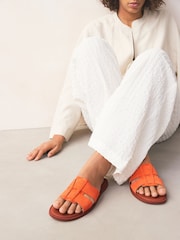 Orange Suede Standard/Wide Fit Forever Comfort® Slot Mule Sandals - Image 2 of 9