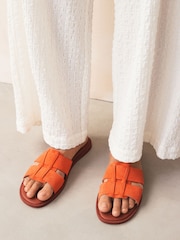 Orange Suede Standard/Wide Fit Forever Comfort® Slot Mule Sandals - Image 3 of 9
