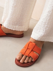 Orange Suede Standard/Wide Fit Forever Comfort® Slot Mule Sandals - Image 5 of 9