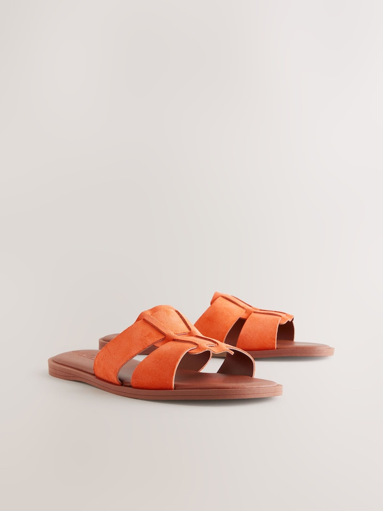 Orange Suede Standard/Wide Fit Forever Comfort® Slot Mule Sandals - Image 6 of 9
