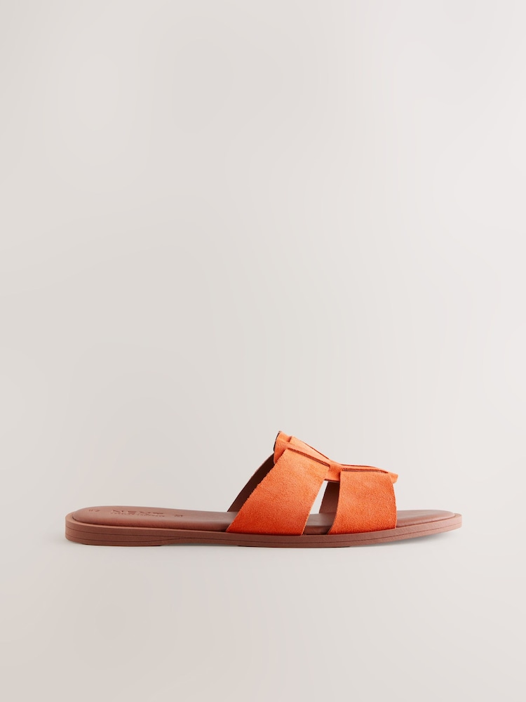 Orange Suede Standard/Wide Fit Forever Comfort® Slot Mule Sandals - Image 7 of 9