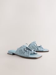 Denim Blue Standard/Wide Fit Forever Comfort® Double Bow Mules - Image 2 of 5