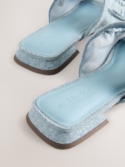 Denim Blue Standard/Wide Fit Forever Comfort® Double Bow Mules - Image 5 of 5