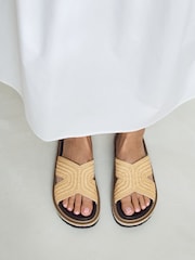 Neutral Forever Comfort® Chunky Raffia Mules - Image 1 of 7
