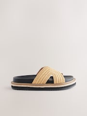 Neutral Forever Comfort® Chunky Raffia Mules - Image 3 of 7