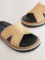 Neutral Forever Comfort® Chunky Raffia Mules - Image 6 of 7