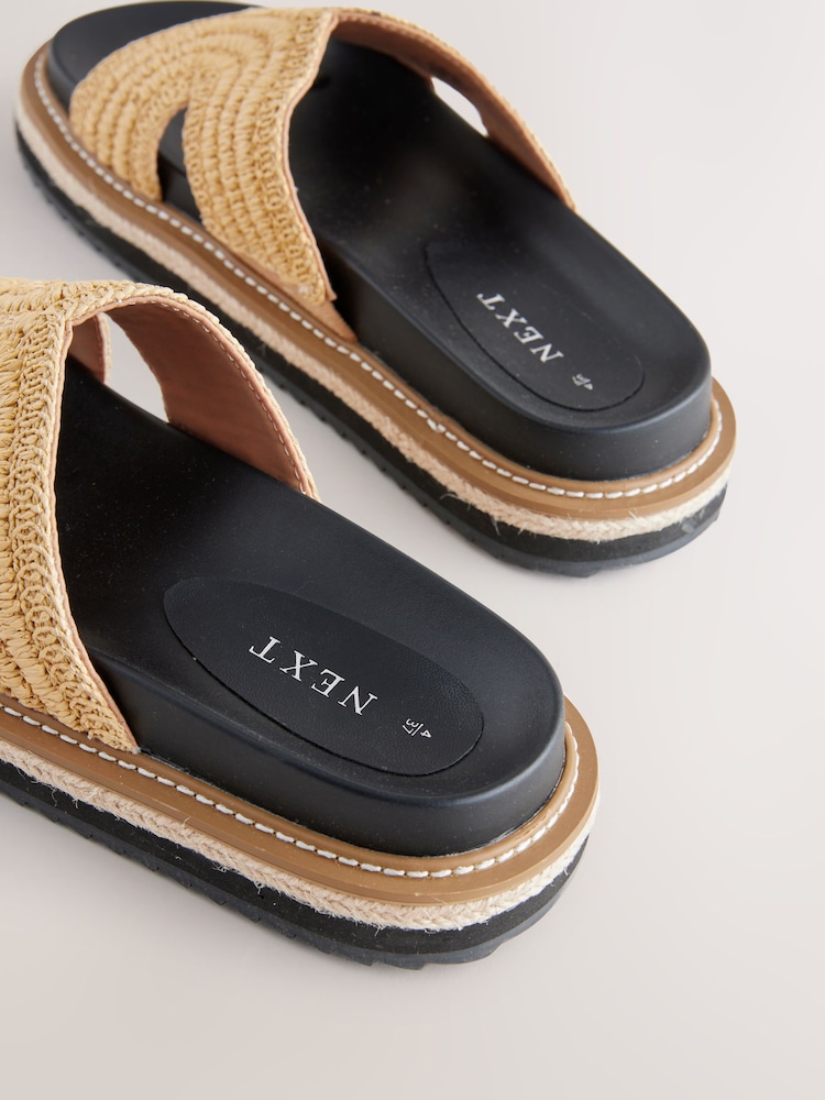 Neutral Forever Comfort® Chunky Raffia Mules - Image 7 of 7