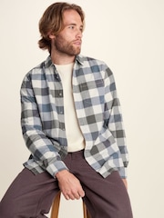 Tog 24 Brown Bryson Brushed Flannel Check Shirt - Image 4 of 7