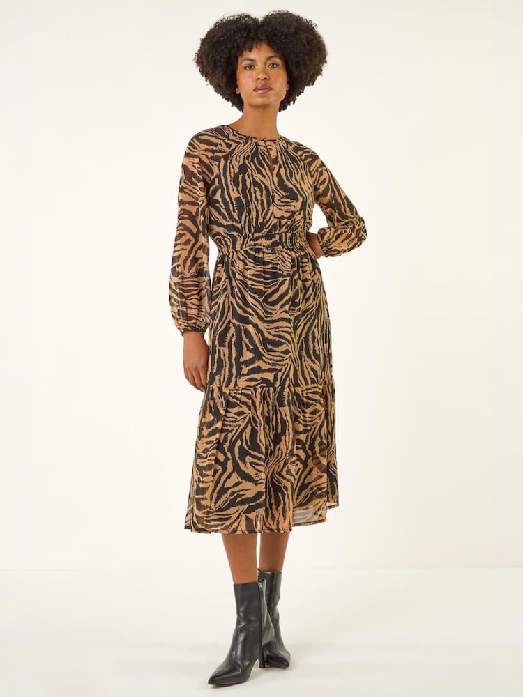 brown zebra print midi dress Buy Roman Keyhole from Next USA Perfect for summer occasions