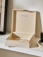 Sosandar Set of 2 Cream Faux Leather Storage Boxes - Image 5 of 9
