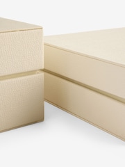 Sosandar Set of 2 Cream Faux Leather Storage Boxes - Image 6 of 9