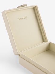 Sosandar Set of 2 Cream Faux Leather Storage Boxes - Image 8 of 9