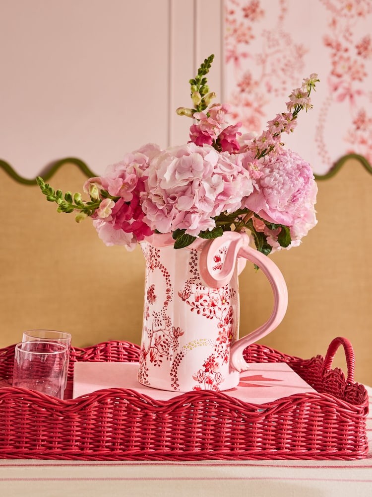 Cath Kidston Pink Floral Jug Vase - Image 1 of 7
