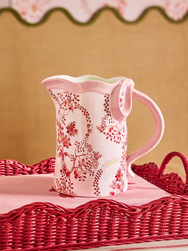 Cath Kidston Pink Floral Jug Vase - Image 2 of 7
