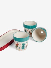 Lucy Tiffney Red/Green Plant Pots Set of 3 - Image 5 of 6