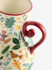 Lucy Tiffney Red/Green Leaf Jug Vase - Image 2 of 2