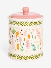 Lucy Tiffney Cream/Pink/Green Leaf Bread Bin - Image 1 of 2