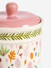 Lucy Tiffney Cream/Pink/Green Leaf Bread Bin - Image 2 of 2
