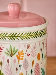 Lucy Tiffney Cream/Pink/Green Leaf Bread Bin - Image 3 of 5