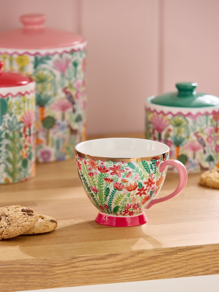 Lucy Tiffney Red Floral Mug - Image 1 of 3
