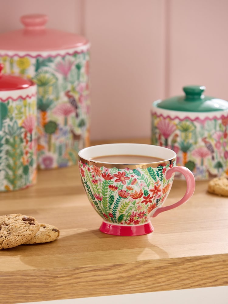 Lucy Tiffney Red Floral Mug - Image 2 of 3