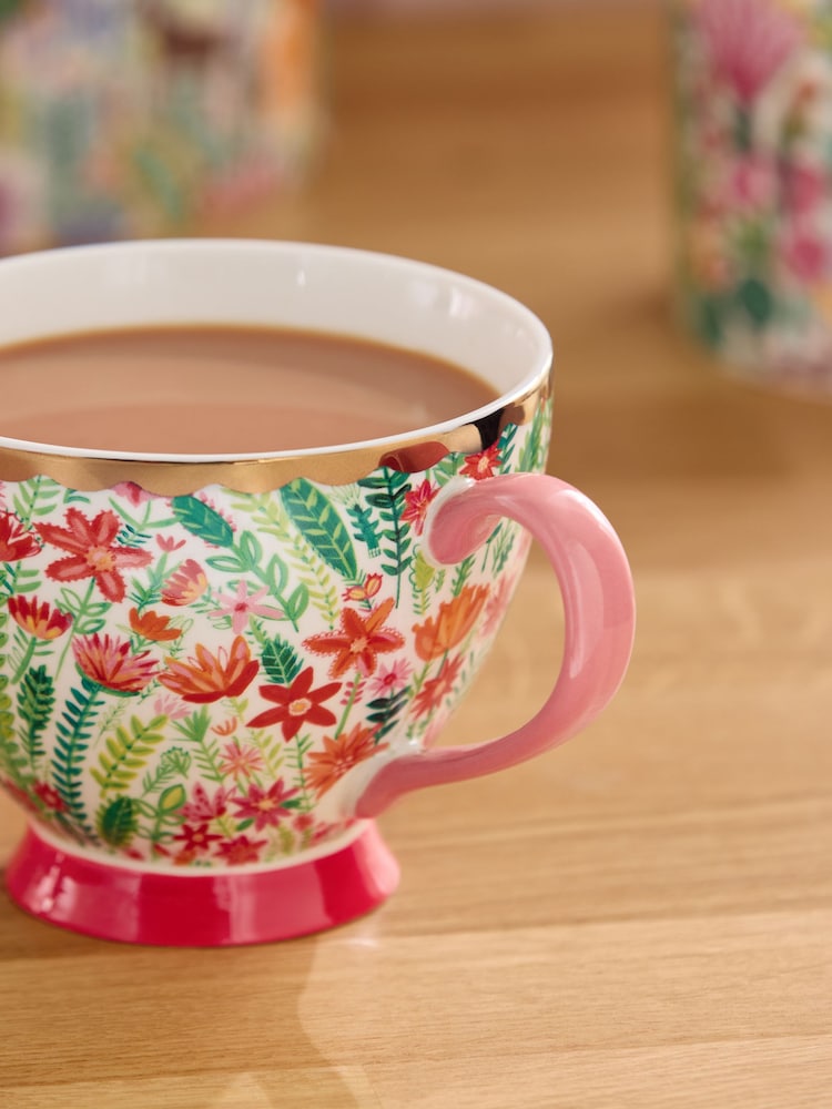Lucy Tiffney Red Floral Mug - Image 3 of 3