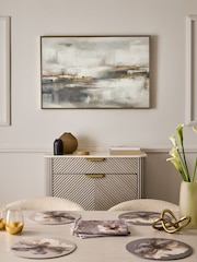Lipsy Natural Cream Ombre Gold Foil Wall Art - Image 1 of 5