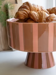 Rockett St George Pink and Orange Striped Footed Bowl - Image 2 of 3