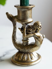 Rockett St George Gold Mermaid Taper Candle Holder - Image 2 of 6