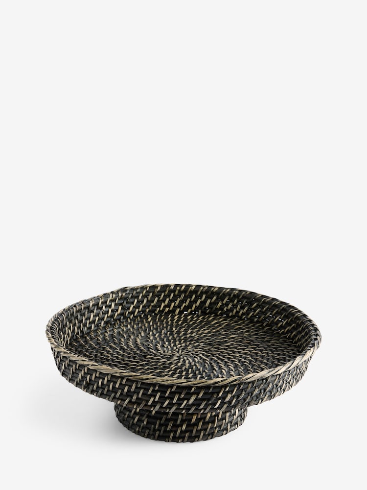 French Connection Black Rattan Footed Bowl - Image 4 of 4