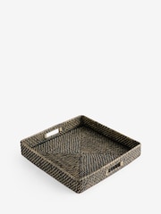 French Connection Black Rattan Tray - Image 4 of 4