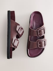 Бордово-красный кожаный - Сандалии с двумя ремешками Forever Comfort® Premium - Image 5 of 10