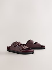 Бордово-красный кожаный - Сандалии с двумя ремешками Forever Comfort® Premium - Image 6 of 10