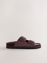 Бордово-красный кожаный - Сандалии с двумя ремешками Forever Comfort® Premium - Image 7 of 10
