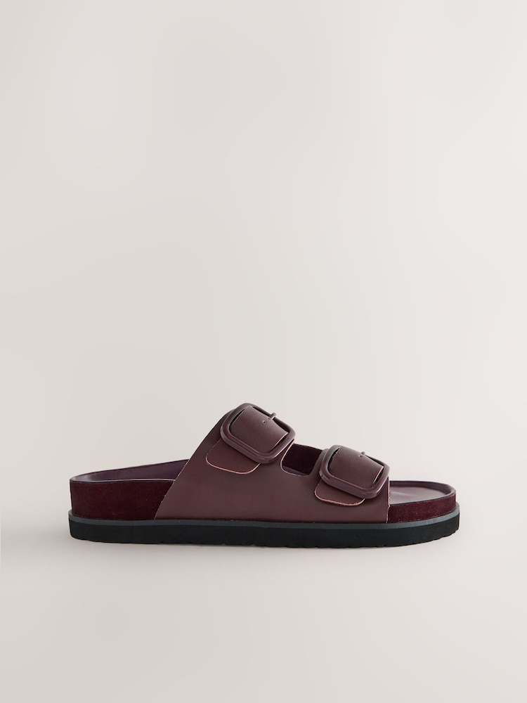 Burgundy Red Leather - Sandały Forever Comfort® Premium z podwójnym paskiem i profilowaną wkładką - Image 7 of 10