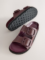 Бордово-красный кожаный - Сандалии с двумя ремешками Forever Comfort® Premium - Image 8 of 10