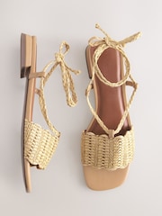Neutral Forever Comfort® Woven Strappy Flat Sandals - Image 1 of 5