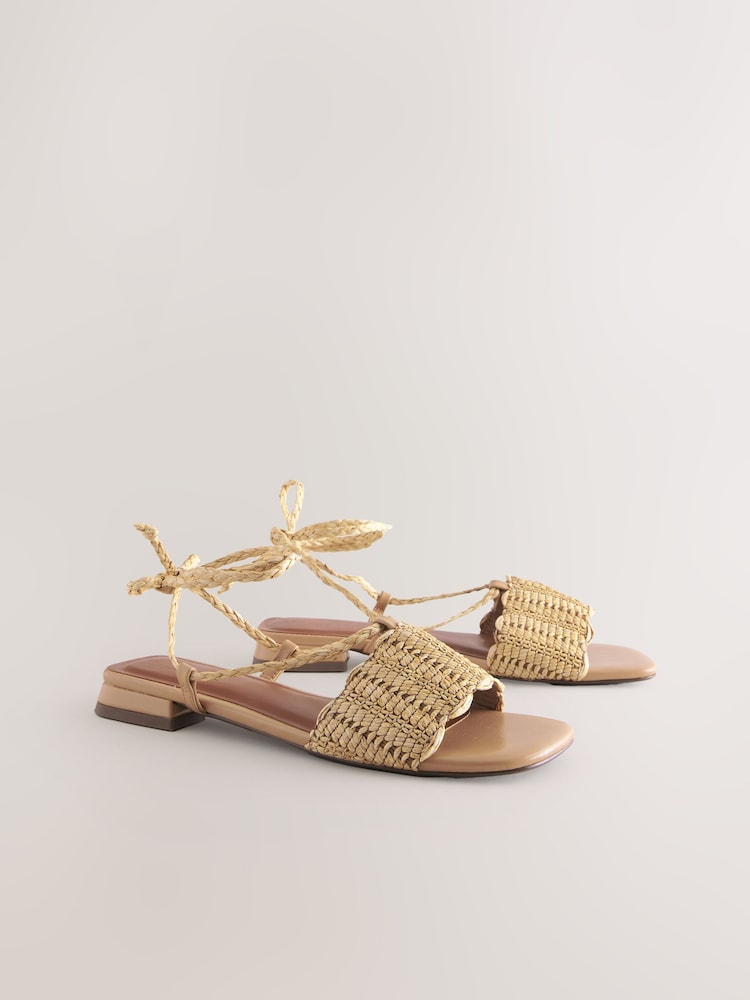 Neutral Forever Comfort® Woven Strappy Flat Sandals - Image 2 of 5