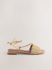 Neutral Forever Comfort® Woven Strappy Flat Sandals - Image 3 of 5